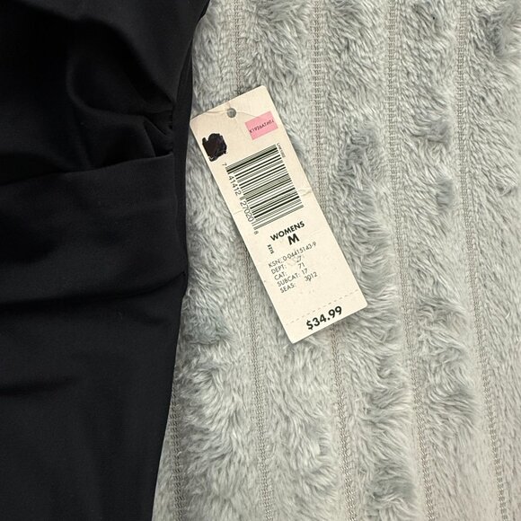 Attention Y2K‎ Swimsuit Womens M Black One Piece Halter Padded Cups Bead Accents - Picture 11 of 12